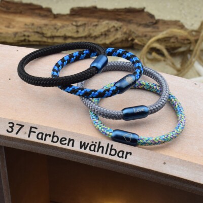   Armband LEON | personalisierte Gravur | 6mm Segeltau | Magnetverschluß | 05  