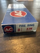 Box Of 8 NOS AC 43N Fire Ring Spark Plugs Made in USA GM 5612241 Green Rings