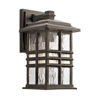 AußEnleuchte Wandlampe Laterne Glas Bronze H 30,2 Cm IP44 1 Flammig Hofleuchte