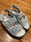 $665 Palm Angels Women's Blue Monogram Denim Sandal Slip-On Shoe Sz EU 38 — photo 2
