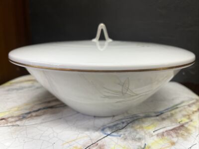 Rosenthal Germany Atomic Modern Grasses Mid Century round covered vegetable dish