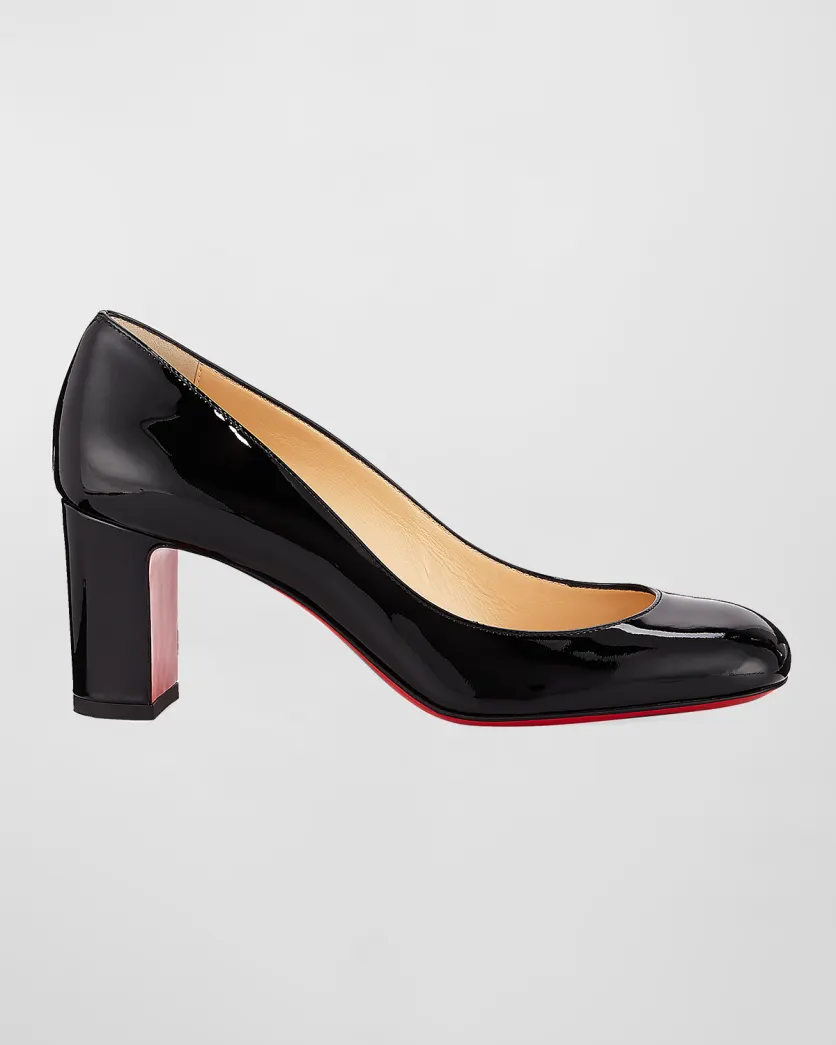 100% AUTHENTIC NEW WOMEN LOUBOUTIN BLACK PATENT 70 CADRILLA PUMPS