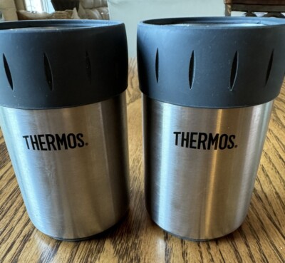 Thermos Stainless Steel 12 oz Beverage Can Insulators Keeps