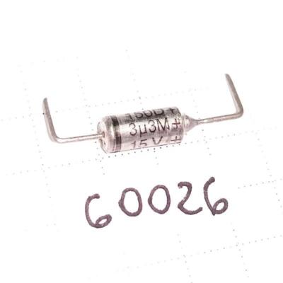 Kondensator 3.3uF 15V 4x8 20% Vishay Sprague 150D Tantal. Axial x5pcs