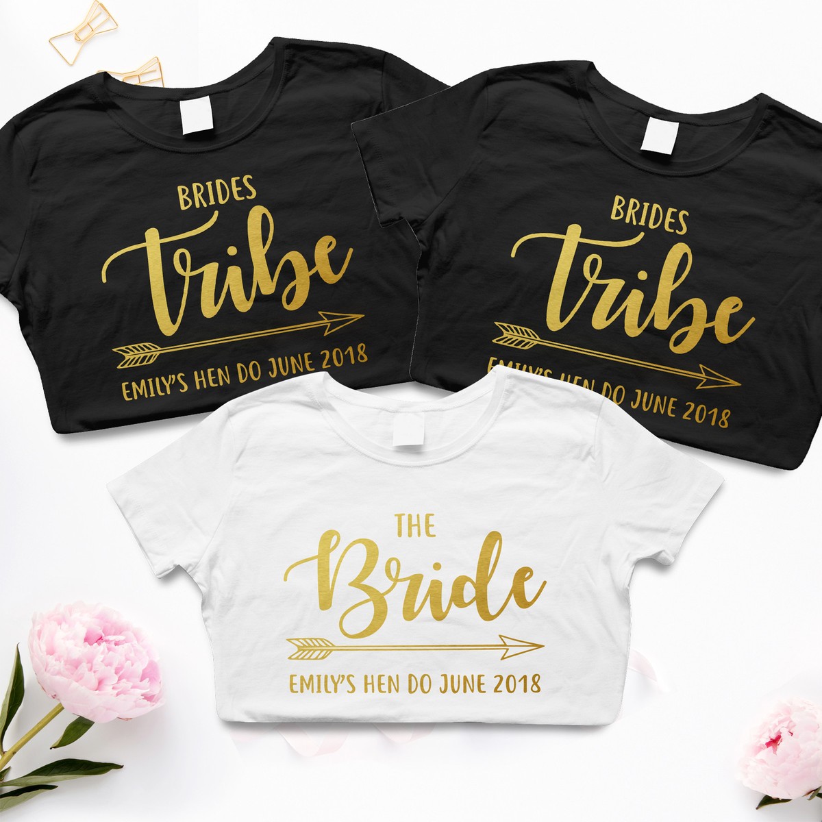 The Bride Tribe Personalised Hen Do Party Airport T-Shirts Womens