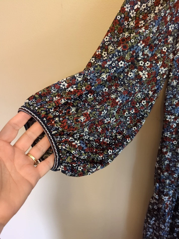 Max Studio платье женщин L цветы ярусный макси богемное прерии крестьянин Cottagecore - Изображение 2 из 4