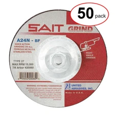 Sait 20160 - 4-1/2"X 1/4"X 5/8-11 A24  Metal Grinding -  (50Pack)