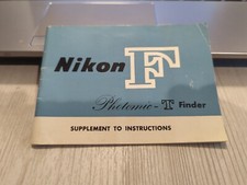 Original  Nikon F Photomic-T Finder SUPPLEMENT TO INSTRUCTIONS - in English 