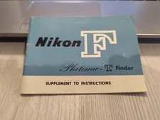 Original(!) Nikon F Photomic-T Finder SUPPLEMENT TO INSTRUCTIONS - in English! 