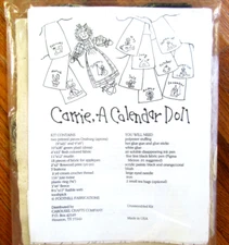 Vintage CAROUSEL CRAFT Carrie A Calendar Doll Kit New Sealed Package USA