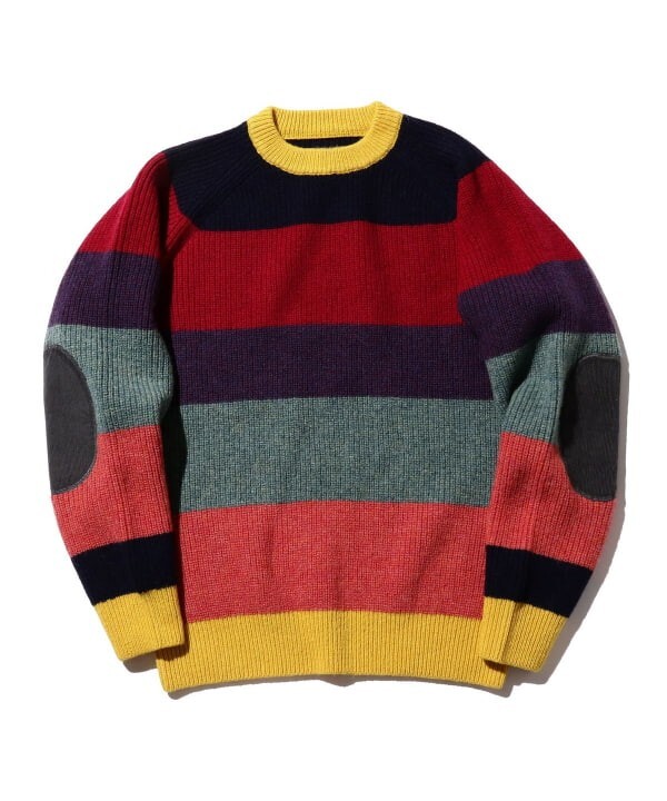 ASK availability First) BEAMS Crew Multi Stripe 5G new | eBay