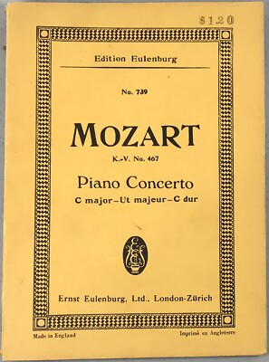 Edition Eulenburg No. 739 MOZART K.-V. Piano Concerto C major Miniature Scores