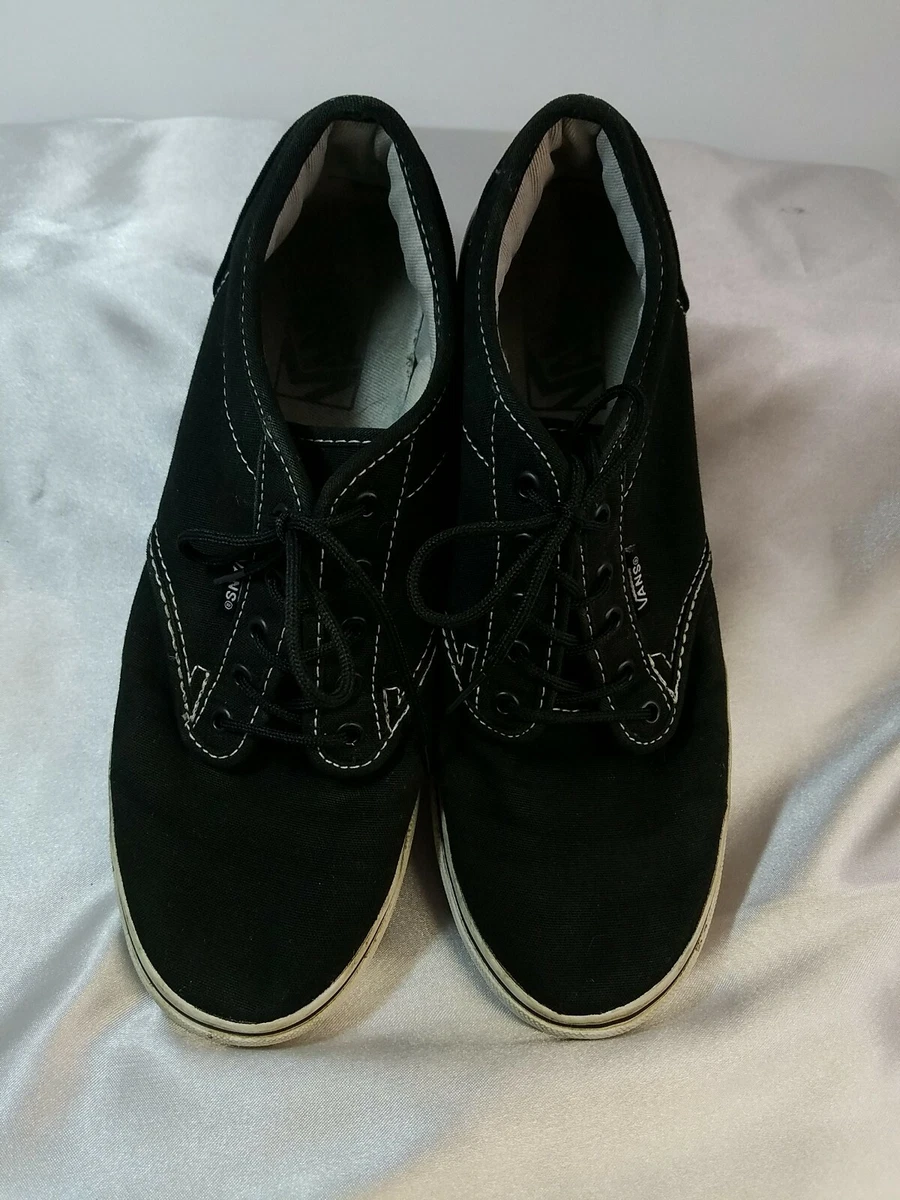 Black vans hotsell white stitching
