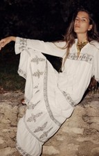 ZARA WOMAN SS23 VOLUMINOUS EMBROIDERED DRESS BLACK / WHITE Size M  7521/058