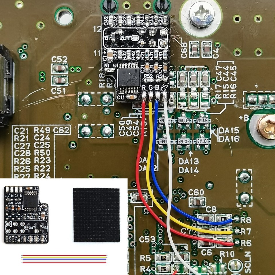 Snes Hardware Mod SNES RGB PCB Amp With CSync (THS7374) Mod Kit for 1CHIP-03 and SNES ...