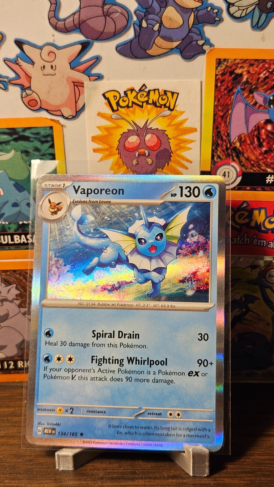 Vaporeon Reverse Holo NM 134/165 Scarlet & Violet 151 Pokemon Card