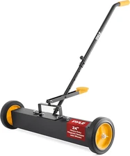 24” Rolling Magnetic Sweeper with Adjustable Handle - Strong and Durable Metal C