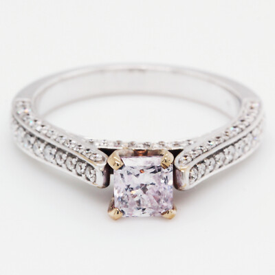 Natural Fancy Pink Diamond Engagement Ring Clarity Enhanced