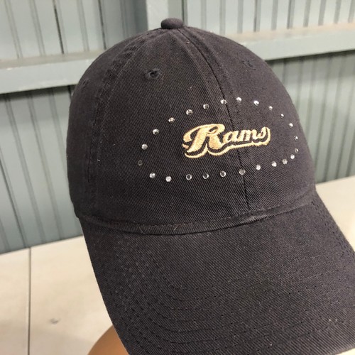 St. Louis Rams Retro Bedazzled Ladies Strapback Baseball Hat Los Angeles - Picture 2 of 5