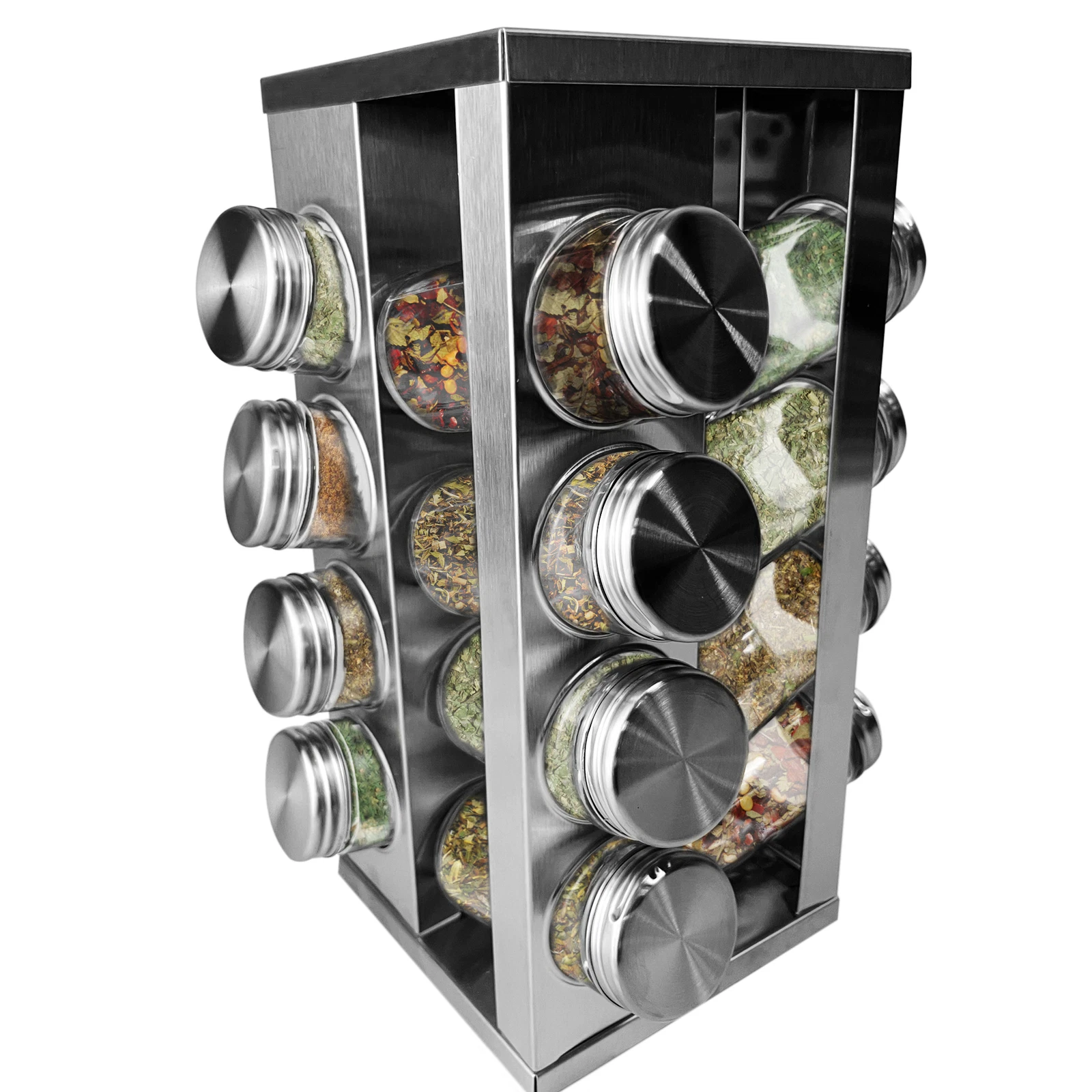 16 Jar Revolving Spice Rack with Glass Bottles Rotating for Herbs Spices Holder
Opens in a new windo
