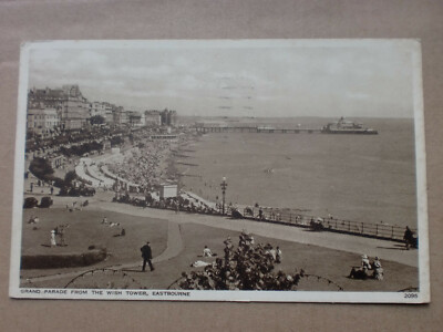 Eastbourne 1954 Grand Parade vom WISH TOWER PIER VINTAGE POSTKARTE von S & E LTD