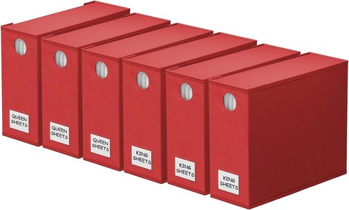6-piece bed sheet organizer and storage box