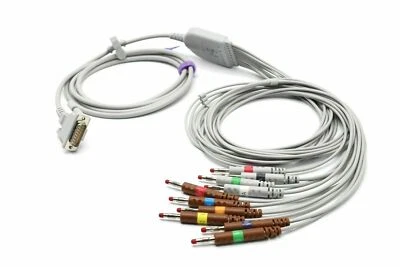 Welch Allyn 15 pin 10 Leads Banana EKG Cable Compatible - Same Day Shipping