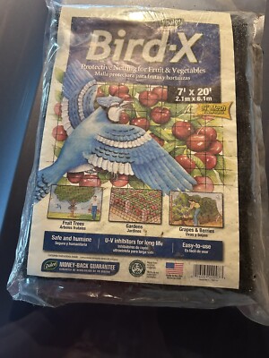 Bird-X Netting for Garden Raised Beds Fruit Tree Netting 7 x 20  Factory Sealed