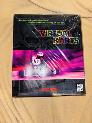 Virtual Karts, PC/IBM, Microprose, Big Box, 1995, New &Unopened! Still Sealed!