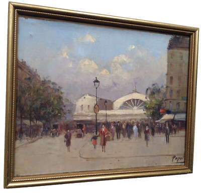1925s Constantin Popoff  Signed Impressionist Oil on Canvas Gare de L'Est  PARIS