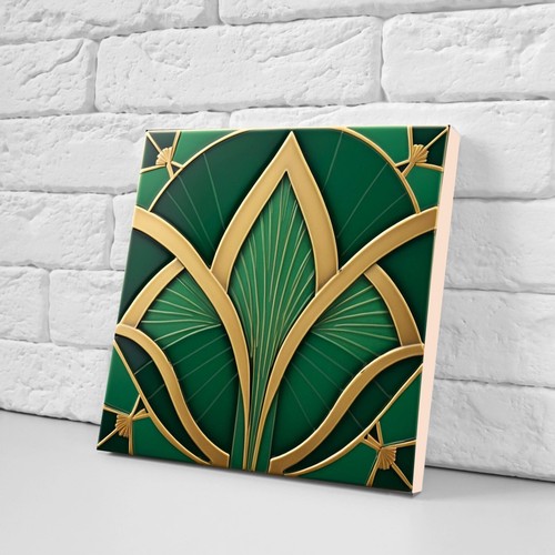 Art Deco Design Keramikfliesen - 2er Set Art Deco Wanddeko Fliesen, Art Deco Fliese - Bild 2 von 3