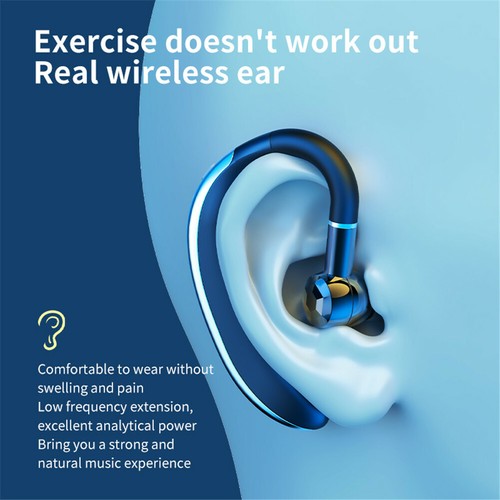 Wireless Bluetooth Earphone Handsfree EarHook Headset For iOS Android Cellphones - Picture 6 of 10