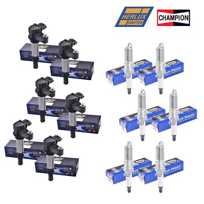 Set Of 6 B057 Herko Coils & 6 Champion 3032 Spark Plugs