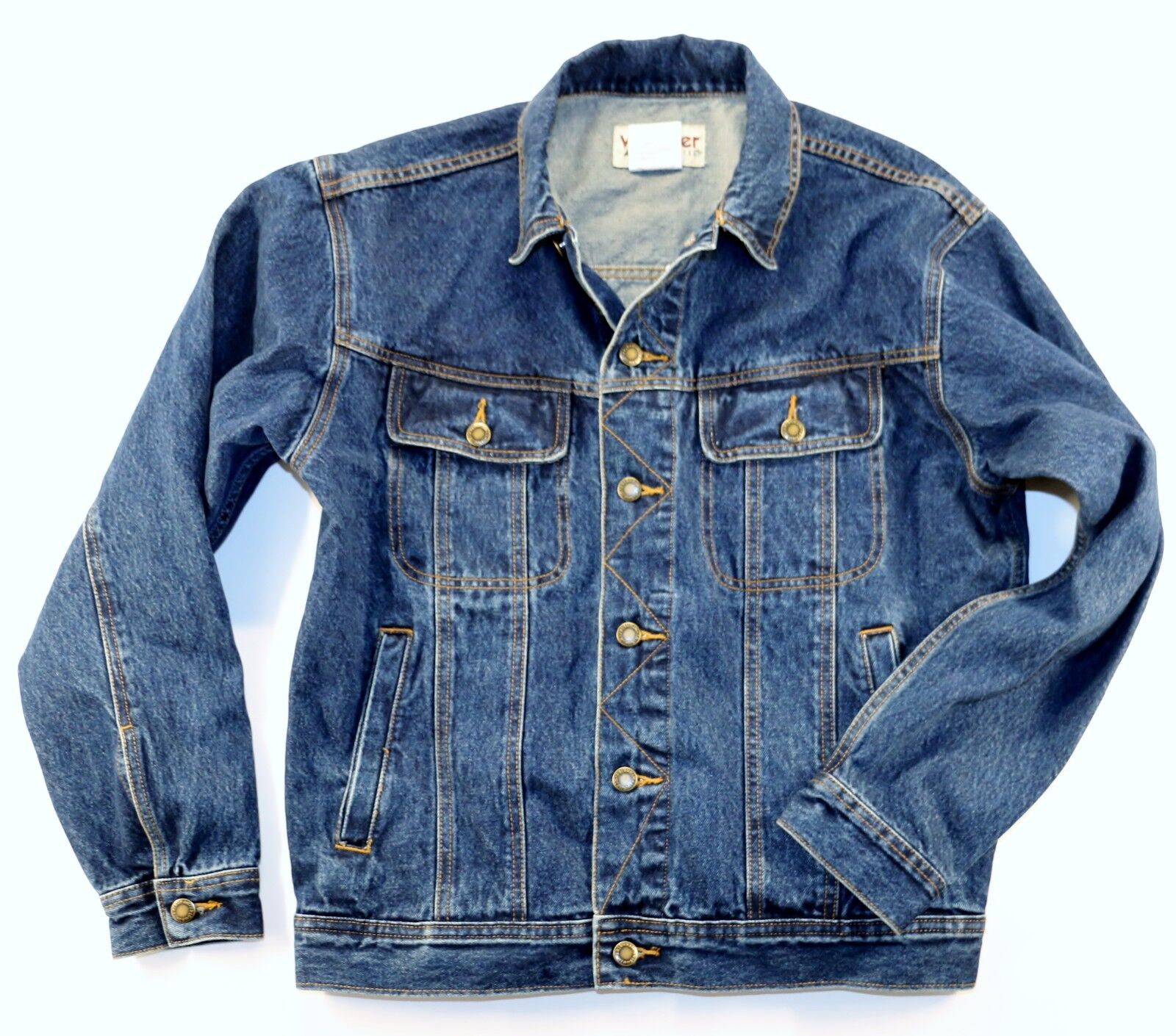 New Wrangler Rugged Wear Denim Jacket Men's Size L Antique Indigo Color  14.5 oz