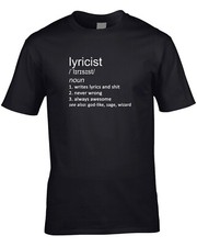 Listing image for Lyricist Joke Definition Mens T-Shirt Gift Band Singer Writer Songwriter Lyrics