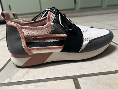 Steve Madden Arctic Sneakers Women's Size Black and Pink Cut Out Trainers 