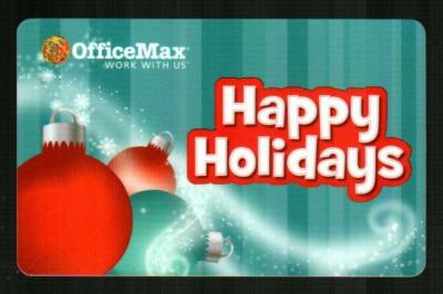 OFFICE MAX Happy Holidays, Christmas Ornaments ( 2011 ) Gift Card ( $0 )