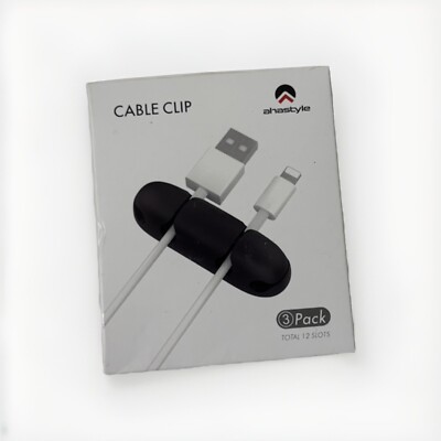Ahastyle 3-Pack Cable Clip Organizer  Desk Cable Holder, Black
