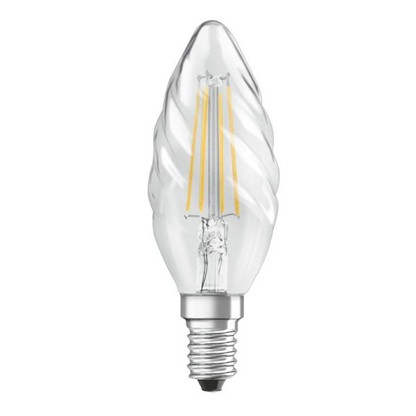 Osram Led Filament Retrofit Kerze Gedreht 4W = 40W E14 Klar 470Lm Warmweiß 2700K-image