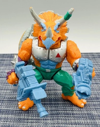 Vintage 1990 TRICERATON Figure 100% Complete Teenage Mutant Ninja Turtle TMNT