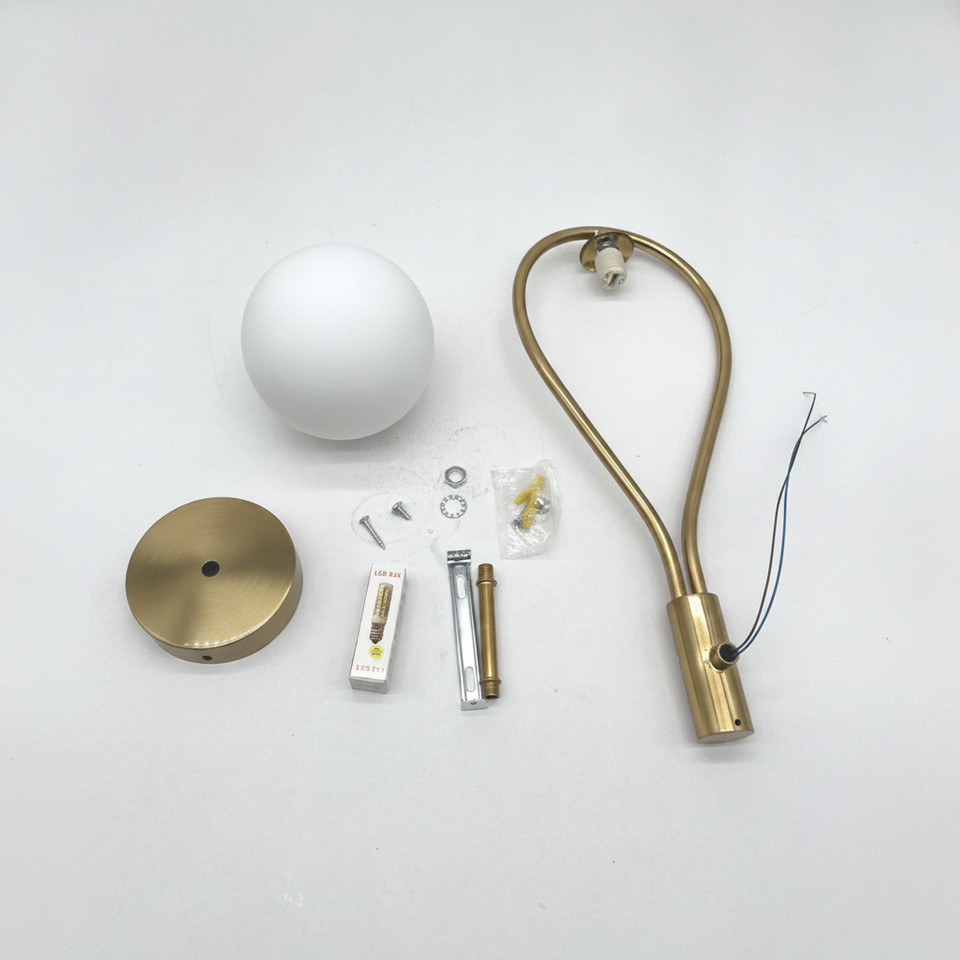 Applique Murale LED Moderne Or Forme Goutte Boule Verre Mat Lampe E14