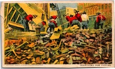 Postcard CA San Francisco Searching for Victims - San Francisco Earthquake