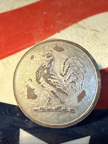 Dug Civil War 💥 🇺🇸 💣 Silver Rooster Button PH LA