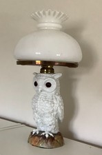ESTATE SALE - ANTIQUE GERMAN DRESDEN SITZENDORF PORCELAIN OWL OIL LAMP