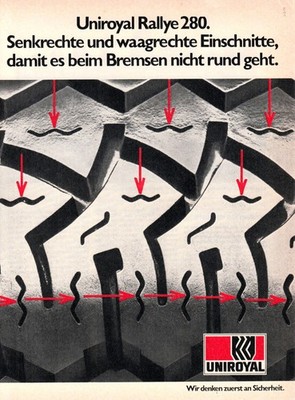 3w24650/ Reklame / Werbung aus 1979   Autoreifen UNIROYAL Rallye 280