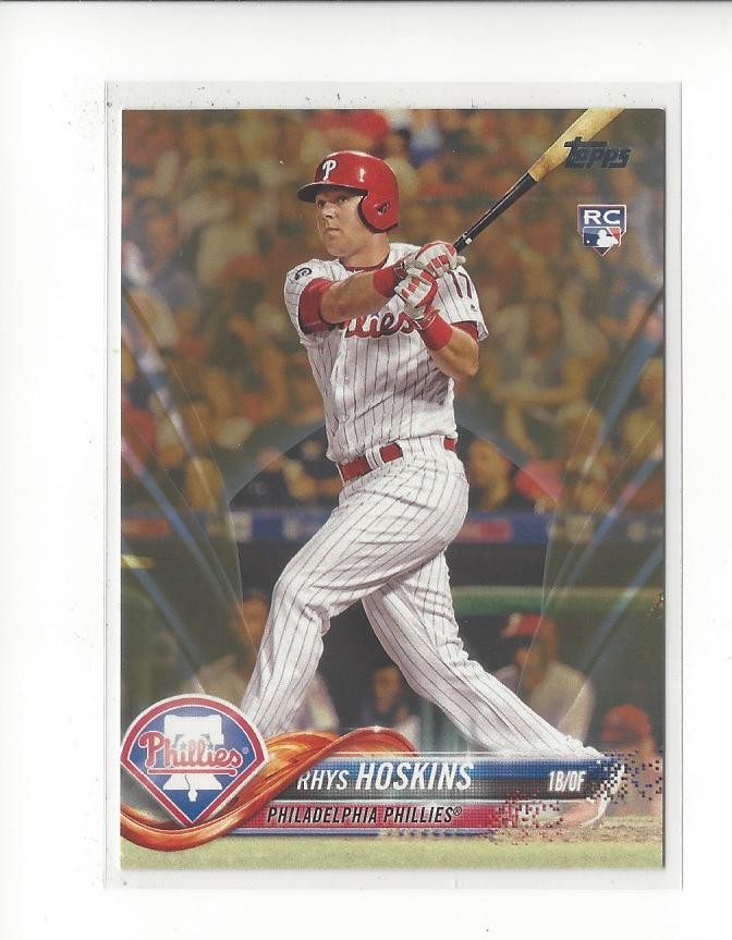 2018 Topps Gold #259 Rhys Hoskins RC Rookie Phillies Brewers /2018