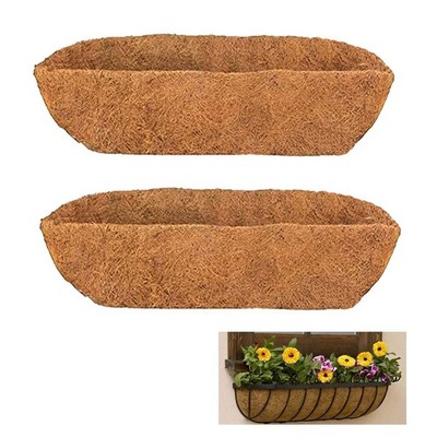 36'' Coco Liner for Wall Planter, Window Box, Fence Flower Baskets  2pcs