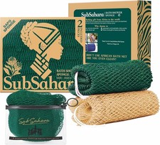 Authentic African Net Sponge - 2 Pack Exfoliating Bath  Shower Loofah Sponge fo