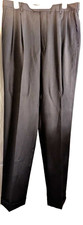 Kirkland wool pleated dress slack brown 36/34 men NWT