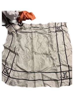 JETTE JOOP Damen Tuch Viskose Grafisch Logo Schwarz Weiß 55cm sehr gut